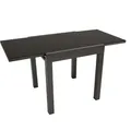 Produktbild: DEGAMO Balkontisch Gartentisch Ausziehtisch ELBA 70x70cm, ausziehbar auf 140cm, Gestell Aluminium dunkelgrau + Glas schwarz - Schwarz
