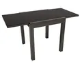 Produktbild: DEGAMO Balkontisch ELBA aus Aluminium anthrazit und Glas schwarz 70x70cm, ausziehbar auf 140cm, Höhe 75cm, wetterfest