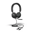 Produktbild: Jabra Evolve2 40 SE Stereo Headset Schwarz - MS-Teams, USB-C/A, Busylight