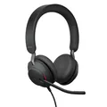 Produktbild: Jabra Evolve2 40 SE Kabelgebundenes Stereo-Headset mit Geräuschunterdrückung, Mikrofon und USB-C/A-Kabel - MS Teams-Zertifiziert, kompatibel mit Allen Anderen Plattformen - Schwarz