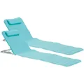 Produktbild: [en.casa] Strandmatten-Set, Türkis, Textil, Metall, 160x42x49 cm, Gartenmöbel, Gartenliegen