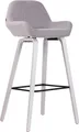 Produktbild: CLP Barhocker Newnan Stoff 4-Fuß Eichenholzgestell mit Fußstütze,grau weiß (eiche)