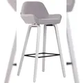 Produktbild: CLP Barhocker nan Stoff 4-Fuß Gestell grau/weiß (eiche)