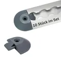 Produktbild: 10x Endkappen Endfittinge Einsteckkappe für Airlineschiene halbrund, grau, Kunststoff Airline- Schienen Fitting