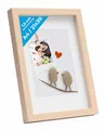 Produktbild: PHOTOLINI 3D Bilderrahmen zum Befüllen 21x30 A4 Natur, 1,5 cm tiefer Objektrahmen mit Glas, tiefer Bilderrahmen A4 21x30 Holz MDF mit Passepartout, Dicker 3D Rahmen befüllbar für Gegenstände Geschenk