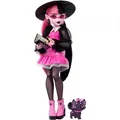 Produktbild: Monster-High Puppe Draculaura, ab 4 Jahre, Puppe mit Fledermaus-Katze und Zubehör, 24 cm