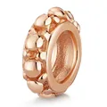 Produktbild: MATERIA Rosegold Bead Anhänger Silber 925 Noppen Zwischenelement für Bead Armband mit Schmuckbeutel 1669