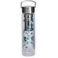 Produktbild: Eigenart FLOWTEA Eucalyptus doppelwandige Trinkflasche aus Borosilikatglas mit Edelstahldeckel, Neoprenhülle und Sieb, BPA frei, 400ml, 50020