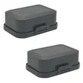 Produktbild: 2x Hochwertige Stapelbare Butterdose mit Verschluss, Plastik-box-dose, Perfekte Ordnung im Kühlschrank BPA-Frei Mehrzweck dunkel-grau