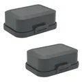 Produktbild: ENGELLAND 2 x Stapelbare Butterdose Frische Box Dose BPA-Frei Voll Anthrazit