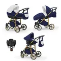 Produktbild: Kinderwagen-Set 5 in 1 Neo Gold inkl. Sportsitz, Autositz und Iso Base - 17 Teile - in 22 Farben