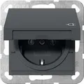 Produktbild: Gira 445428 SCHUKO-Steckdose 16 A 250 V~ mit Klappdeckel System 55, Anthrazit