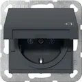 Produktbild: Gira 445428 Schutzkontakt-Steckdose Klappdeckel, System 55, anthrazit