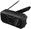 Produktbild: infactory Kurbelradios: Solar- und Dynamo-Kurbel-Radio mit LED-Licht, SOS, Powerbank-Funktion (Radio mit Akku, Notradio, Kopfhörer Kabel)