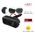 Produktbild: infactory Solar- und Dynamo-Kurbel-Radio mit LED-Licht, SOS, Powerbank-Funktion