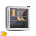 Produktbild: Klarstein Beersafe L Kühlschrank 47 Liter 2 Böden Panoramaglastür Edelstahl Silber 50 Liter