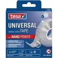 Produktbild: Tesa - Universal Nano Tape - transparentes, doppelseitiges Klebeband - leicht wiederablösbar und wiederverwendbar - wetterfest, für In- und Outdoor