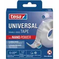 Produktbild: Tesa - Universal Nano Tape - Transparentes, Doppelseitiges Klebeband - Leicht Wiederablösbar Und Wiederverwendbar - Wetterfest, Für In- Und Outdoor - 1 Rolle - 3 M X 30 Mm
