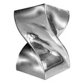 Produktbild: invicta INTERIOR Skulpturaler Beistelltisch Twist - 45cm - Silber Aluminium poliert - Handmade Sitzhocker Couchtisch
