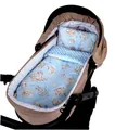 Produktbild: Babylux Babydecke Minky PLÜSCH Kuscheldecke 75x60cm + Kissen 35x30cm | 2-TLG Set für Kinderwagen, Wiege, Babyschale, Neugeborene (MP163 Blau + Schnuckis)
