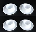 Produktbild: 4 Eierbecher Set mit Ablage Eierhalter Becher Eier Kunststoff weiß Neu