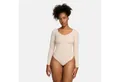 Produktbild: Creamy Fabrics Miederbody Bodysuit Sculpting Shapewear Longsleeve mit String-Sand-2XL (1-tlg) Figurformend
