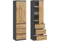 Produktbild: Home Collective Kleiderschrank Garderobenschrank Mehrzweckschrank Schrank platzsparend & vielseitig (50x40x180,5 cm (BxTxH), ideal für Schlafzimmer Flur & Arbeitszimmer) mit 1 Tür 3 Einlegeböden & 3 Schubladen in anthrazit-eiche