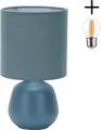 Produktbild: Luxus - Tischlampe Amsterdam - Blau - Inklusive Lampe - H28xØ15 - Armatur E14 - Keramik