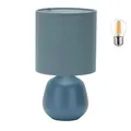 Produktbild: Luxus Tischlampe Amsterdam - Blau - H28xØ15 - Armatur E14 - Keramik - Schlafzimmer - Wohnzimmer - Schreibtischlampe