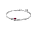 Produktbild: Pandora Armband 590041C02 Tennisarmband Damen Rotes Funkelndes Herz Zirkon Silber 20 c