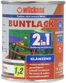 Produktbild: Wilckens 2in1 Acryl Buntlack für Innen und Außen, glänzend, 125 ml, RAL 9010 Reinweiß