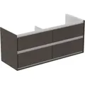 Produktbild: Ideal Standard Connect Air Möbeldoppel-Waschtischunterschrank, 1200x440x517mm, 4 Auszüge, E0822VY, Farbe: Braun matt / weiß matt