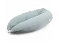 Produktbild: HOBEA-Germany Stillkissen Lagerungskissen Schwangerschaftskissen Musselin graublau, BIO-Baumwolle - XXL 190cm - Babynest mit Holzknopf - komplett waschbar