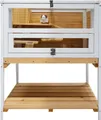 Produktbild: Hamsterkäfig Gino Deluxe aus Holz mit 3 Ebenen, Plexiglas-Front, 65x79x45 cm