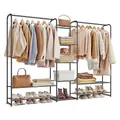 Produktbild: SONGMICS Kleiderständer, offener Kleiderschrank, Kleiderstange, Garderobenständer mit Ablagen, Garderobe aus Metall, freistehend, 29 x 183 x 158,4 cm, mattschwarz LGR463B01
