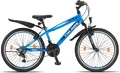 Produktbild: 24 Zoll Mountainbike Fahrrad mit Gabelfederung & Beleuchtung 21-GANG SHIMANO FASTER Blau
