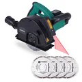 Produktbild: VONROC Mauernutfräse Schlitzfräse Laser mit Absaughaube - Mauerfräse 1700W - Schlitzmaschine für 150mm Kabelnut - Nutfräser, Fugenfräse inklusive 6 Diamantscheiben