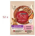 Produktbild: Purina ONE Mini Small Sensitive Nassfutter Hunde (€9,65/kg) mit Lachs 52 x 85 g
