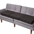 Produktbild: SOFA-AUFLAGE schwarz 100/50/10 cm – Velours-Sitzkissen orthopädisch