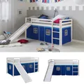 Produktbild: Hochbett Kinder 90x200 cm Rutsche Matratze Stockbett Kinderbett Blau Homestyle4u