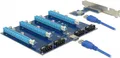 Produktbild: Delock Riser Karte PCI Express x1 > 4 x PCIe x16 mit 60 cm USB Kabel (41427)