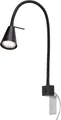 Produktbild: LED Leselampe mit Schalter, schwenkbar, eckig, GU10, 400lm, warmweißes Licht, Wandleuchte, Wandlampe, Bettlampe, Lampe Bett, Leselicht, 40,3cm,Schwarz