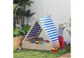 Produktbild: AIYAPLAY Sandkasten Sandkiste für Kinder, (mit wetterfestem Zeltdach, 1-tlg., für 3 Kinder im Alter von 3-6 Jahren), 120 x 120 x 126,5 cm, Tannenholz