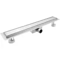 Produktbild: Duschrinne 60cm Edelstahl Flach Komplettset Siphon Haarsieb Badezimmer