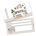 Produktbild: itenga Geschenkgutschein Geschenkkarte zum Ausfüllen I Motiv Hotel/Übernachtung/Einrichtung Möbel I Gutschein I 21,0 x 10,5 cm I Postkarte zum Ausfüllen