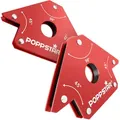 Produktbild: Poppstar Magnethalter Magnet-Schweißwinkel mit Winkelmaßen 45°, 90°, 135° (2-St), Schweißmagnet mittelgroß 2er-Set mit Haftkraft 22,6 kg 22,6 Kg Haftkraft | 15.5 cm