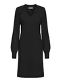 Produktbild: ONLY Damen Strickkleid Midi-Länge V-Ausschnitt Ballonärmel Elegant, Farben:Schwarz-2, Größe:XS