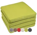 Produktbild: sunnypillow 4er Set Stuhlkissen wasserdicht UV-lichtecht 45 x 45 x 5cm - Polsterauflage Auflage für Stühle/Bänke - Sitzkissen Stuhlauflage für Haus und Garten - Indoor/Outdoor - Grün