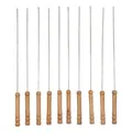 Produktbild: Pack of 10 Barbecue Skewers, Stainless Steel Barbecue Skewers with Wooden Handle Reusable Skewers