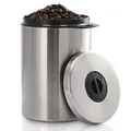 Produktbild: Xavax Kaffeedose luftdicht für 1 kg Kaffeebohnen (Behälter für Kaffee, Tee, Kakao, Nudeln, Edelstahl Dose zur Aufbewahrung mit Aromaverschluss, Vorratsdose für 1000 g Kaffee) silber